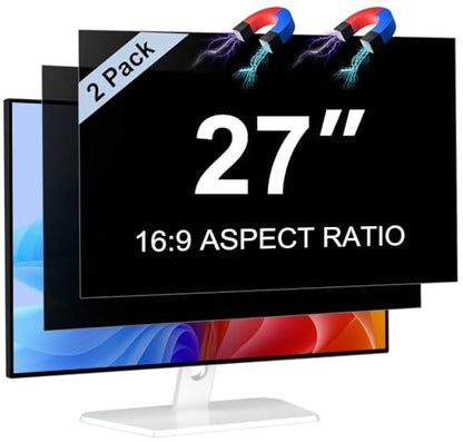 2 Pack] Magnetic Computer 27 Inch Privacy Screen for 16:9 Aspect Ratio - size: Computer Monitor 27Inch-2Pack