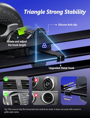 for Qi2.2 25W magsafe car mount charger, Magnetic Phone Holder with RGB Light, Wireless Car Charger 25W, Fast Charging For iPhone 17 Pro Max 16-12 Series, Galaxy S26 Ultra, Google Pixel 10 Pro