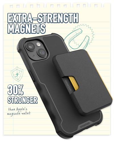 Smartish MagSafe Wallet, Side Hustle Hard Shell, Card Holder, Black - color: Black Tie Affair, size: [Hard Shell]