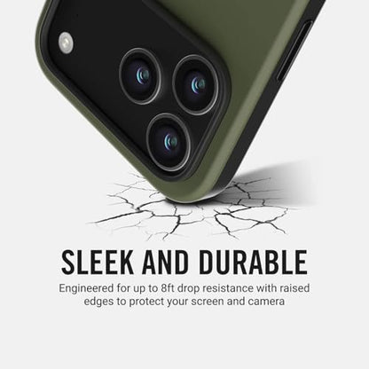 Ridge Case Compatible with iPhone 17 PRO MAX - Compatible with MAGSAFE & Wireless Charging, Aluminum Control Buttons, Dual-Layer Construction, TPU Bumper with Drop Protection (Matte Olive) - color: Matte Olive, size: iPhone 17 Pro Max