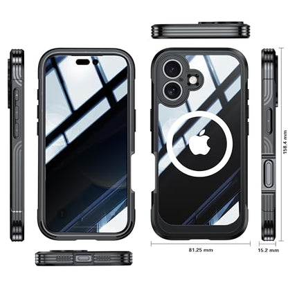 Magnetic Privacy Screen Case for iPhone 17 with Full Body Protection - color: Black, size: iPhone 17