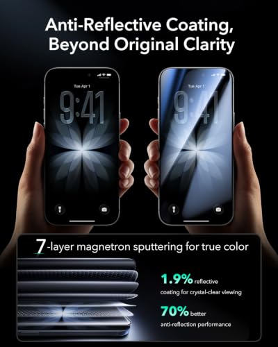 ESR 3 Pack for iPhone 17/iPhone 16 Pro Screen Protector, Armorite | 7X Impact Absorption, 9H+ Tempered Glass, Easy One-Pull Installation, Full-Coverage Protection, UltraFit Tray, Bubble-Free - size: iPhone 17/16 Pro 6.3 inch
