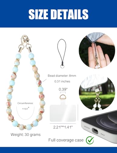 Handmade Beaded Charm Cell Phone Camera Lanyard, Wrist Strap with Natural Gemstone Beads,Phone Chain String, Keychain Decor for Wallet (Shoushan Stone) - style: Shoushan Stone