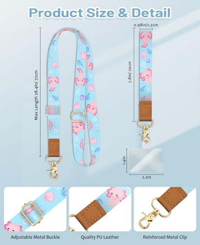 Yonlevres Phone Lanyard Crossbody Strap Wrist Neck Adjustable Women Blue - color: Axolotls