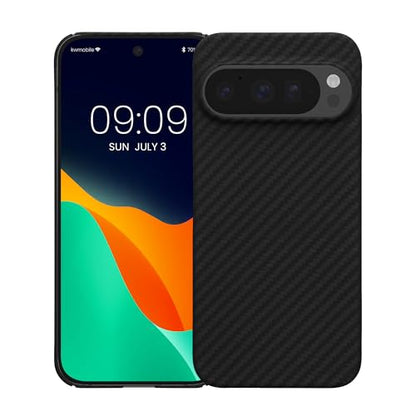kalibri Aramid Fiber Case Compatible with Google Pixel 10 / Pixel 10 Pro - Case Super Slim Strong Protective Phone Cover - Black Matte - size: Pixel 10 / Pixel 10 Pro