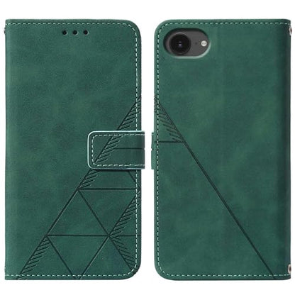 Flip Wallet Case for iPhone 17e/16e, Wrist Strap, Green | Embossed PU Leather, Detachable Wrist Strap, Card Slots, TPU Inner, Cash Pocket, Magnetic Closure, Stand, Precise Cutouts - color: Green