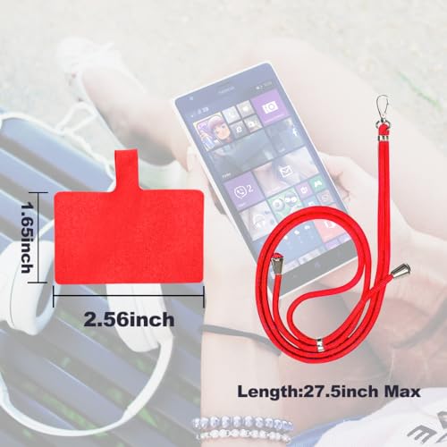 8 Packs Cell Phone Lanyards for Around The Neck,Adjustable Crossbody Phone Strap,Lanyard Phone Holder - color: Red