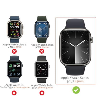 Amizee 2 in 1 Metal Rugged Case Compatible with Apple Watch Series 9/8/7 45mm, Aluminum Shockproof Protective Bumper Cover for iWatch 45mm, Silver - color: Silver, size: 45mm