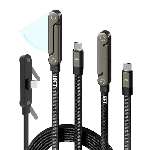 NKV 2 Pack USB C to USB C Invisible Stand Charging Cable - style: C-C 2 Pack 5/10FT