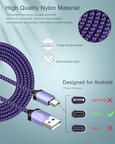 iPhone 17e 18 Wall Charger & USB-C Cable, Charging Power Adapter USBC Cord - color: Purple, style: USB C