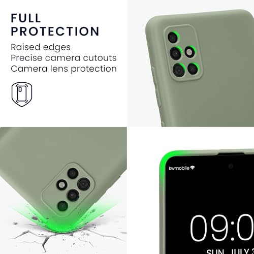 kwmobile Case Compatible with Samsung Galaxy A51 Case - Protective Slim TPU Phone Cover - Soft Matte Finish - Gray Green - color: gray green, size: Galaxy A51