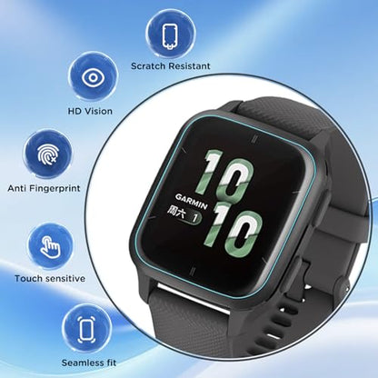 6 PCS Compatible for Garmin Venu Sq 2 Screen Protector Clear, Full Cover Anti-scratch Soft TPU [Not Glass] with Great Protection for Venu Sq 2 Music Watch Film, Sensitive Touch & HD - size: venu sq/sq 2