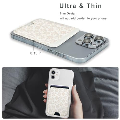 for MagSafe Wallet,Magnetic Card Holder for Phone Case - color: Natural Flower