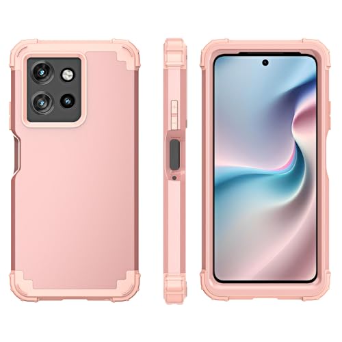 Phone Case for Motorola Moto G Power 2025/Moto G Play 5G 2025 Hard Cover Shockproof Soft Silicone Bumper Hybrid Three Layer Heavy Duty Grip Rugged Protective Cell GPower GPlay XT2515-1 Rose Gold - color: Rose Gold