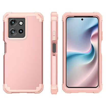 Phone Case for Motorola Moto G Power 2025/Moto G Play 5G 2025 Hard Cover Shockproof Soft Silicone Bumper Hybrid Three Layer Heavy Duty Grip Rugged Protective Cell GPower GPlay XT2515-1 Rose Gold - color: Rose Gold