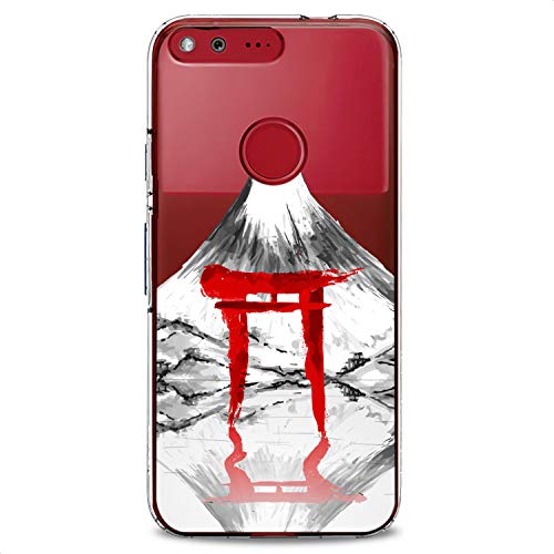 TPU Case Compatible for Google Pixel 9 8 Pro 7a 6a 5a XL 4a 5G 2 XL 3 XL 3a Volkano Soft Clear Mountain Flexible Silicone Reflection Slim fit Red Print Design Torii Gate Abstract Cute Japan - color: Volkano View