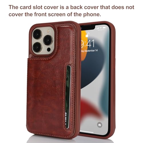 iCoverCase Compatible with iPhone 13 Pro Max Phone Case with Card Holder, Wallet Case for Women Men RFID Blocking PU Leather Protective Case 6.7 Inch (Dark Brown) - color: Dark Brown