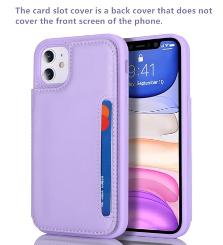 iCoverCase Compatible with iPhone 11 Case with Card Holder, Wallet Phone Case for Women Men RFID Blocking PU Leather Protective Case 6.1 Inch (Light Purple) - color: Light Purple