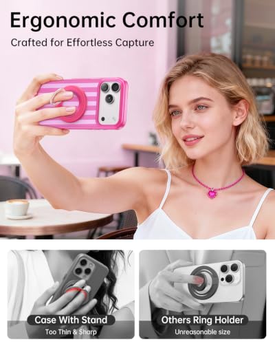 SYNCWIRE for MagSafe Phone Grip, Magnetic Phone Ring Holder - color: Rose Pink