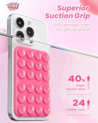 Klearlook Magnetic Suction Phone Mount for MagSafe Case, Hot Pink - color: Hot Pink