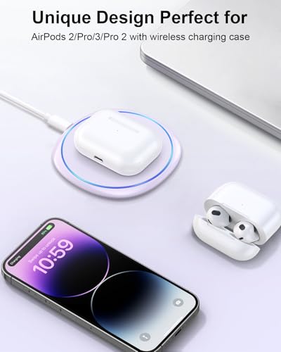 NANAMI 10W Max Wireless Charger Pad for iPhone, Samsung and Other Devices - color: Purple