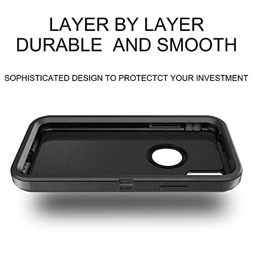 MXX Compatible with iPhone Xr Case, 3-Layer Super Protective Full Heavy Duty Body Tough Rugged Bumper Cover, Shock & Dust Proof, Designed for Apple Xr Phone Case 6.1" Black - color: Black
