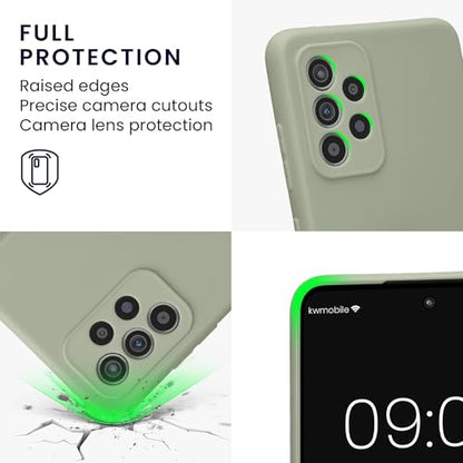 kwmobile Case Compatible with Samsung Galaxy A52 / A52 5G / A52s 5G Case - Protective Slim TPU Phone Cover - Soft Matte Finish - Gray Green - color: gray green, size: Galaxy A52 / A52 5G / A52s 5G