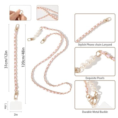 Cioatu Phone Lanyard Universal Crossbody Neck Strap with 2 Tether Tab, 1 Wrist Strap - color: Pink