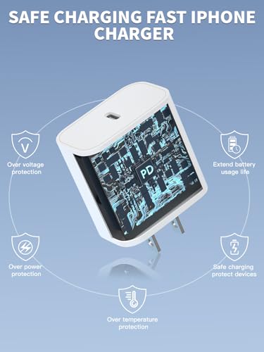 iPhone 14 13 Lightning Charger,[Apple MFi Certified]2Pack USBC Fast Charger - color: White 3foot
