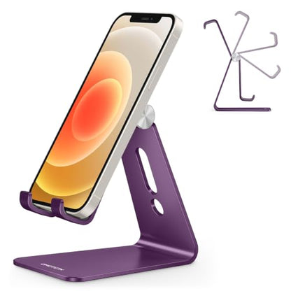 OMOTON C2 Adjustable Cell Phone Stand with Charging Cutout, Deep Purple - color: Deep Purple