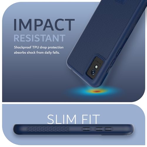 TUDIA LinnGrip Compatible with BLU Studio Mini (2023) Phone Case, [Enhanced Grip] Ultra Slim Fit Shockproof Matte TPU Soft Protective Phone Case Cover (Indigo Blue) - color: Indigo Blue