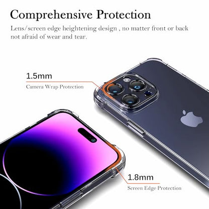 IAIYOXI Clear Case for iPhone 14 Pro - Crystal Clear Military Grade Drop Protection, Non-Yellowing Armor, Shockproof Protective Cover, Compatible with iPhone 14 Pro (iPhone 14 Pro) - size: iPhone 14 Pro