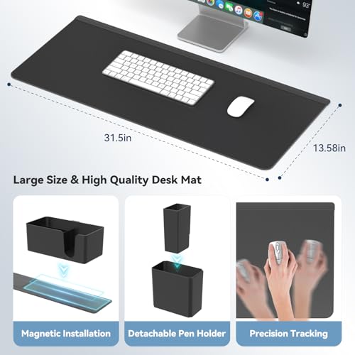 KDD Mouse Pad - Desk Mat with Foldable Phone Holder - Gaming Mousepad with Ultra-Smooth Surface, Non-Slip Base - Keyboard Mat for Home Office Gamer Accessories - size: 27.5" x 11.8"
