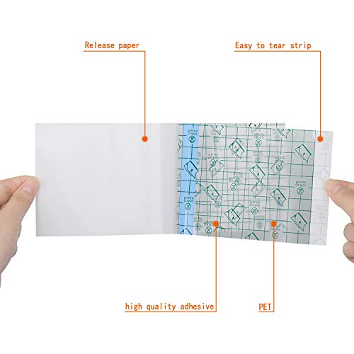 BBTO 50 Pcs Transparent Waterproof Adhesive Dressing Bandage, 10 x 4 Inch - size: 10x4 Inch (Pack of 50)