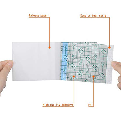 BBTO 50 Pcs Transparent Waterproof Adhesive Dressing Bandage, 10 x 4 Inch - size: 10x4 Inch (Pack of 50)