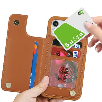 iCoverCase Compatible with iPhone 11 Pro Phone Case with Card Holder, Wallet Case for Women Men RFID Blocking PU Leather Protective Case 5.8 Inch (Light Brown) - color: Light Brown