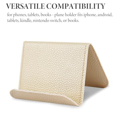 Airplane Travel Essentials for Flying Flex Flap Cell Phone Holder & Flexible Tablet Stand for Desk, Bed, Treadmill, Home & in-Flight Airplane Travel Accessories(1-Lichee Gold) - color: 1-Lichee Gold