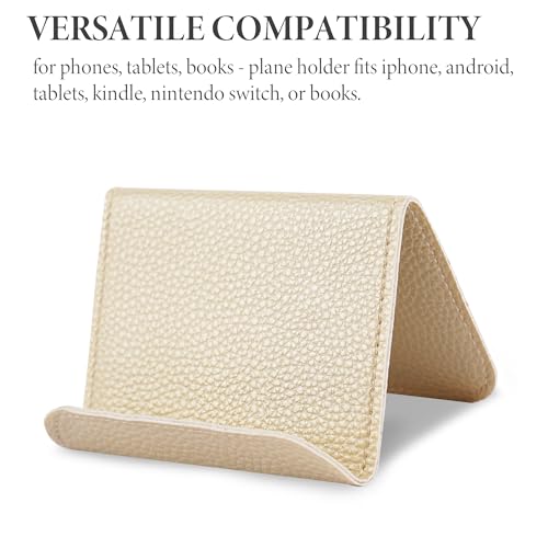 Airplane Travel Essentials for Flying Flex Flap Cell Phone Holder & Flexible Tablet Stand for Desk, Bed, Treadmill, Home & in-Flight Airplane Travel Accessories(1-Lichee Gold) - color: 1-Lichee Gold