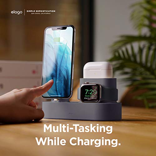 elago 3 in 1 Charging Station for iPhone, AirPods, AirPods Pro, Apple Watch - color: Lavender Grey