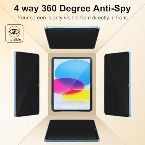 360° 4 Way Privacy Screen Protector for iPad A16 11th/ 10th Gen - color: iPad A16 11th/10th Generation