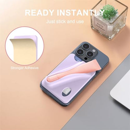 DOB SECHS Silicone Lip Holder with Card Holder Compatible with Lipstick Lip Glaze Phone Case Back Stick On Holder for iPhone and Android Smartphones （Purple, Small） - color: Purple, size: Small