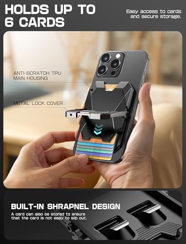 i-Blason for MagSafe Wallet with Stand & RFID Blocking, 6-Card Holder Black - color: Black, size: Only Wallet