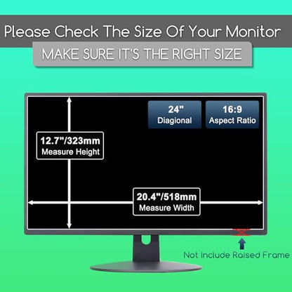 2 PCS 24" Anti Blue Light Screen Protector for Sceptre/LG/Dell/HP/Acer/ViewSonic/ASUS/Aoc/Samsung 24 Inch 16:9 Widescreen Desktop Monitor,Eye Protection & Anti Glare film - size: 24 inch-Anti Blue Light