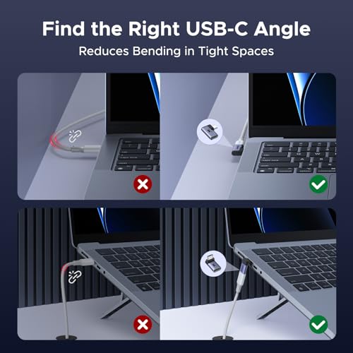 UGREEN 40Gbps Right Angle USB C Adapter Combo, 2-Pack 90 Degree Converter