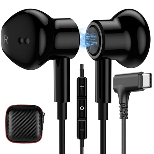USB C Headphone Right Angle Magnetic Wired Earbuds for iPhone 18 Pro Max 17
