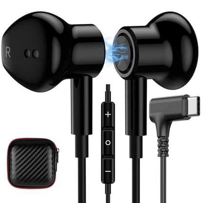 USB C Headphone Right Angle Magnetic Wired Earbuds for iPhone 18 Pro Max 17