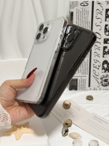 Case Compatible with iPhone 13 Pro Max, Non-Yellowing Shockproof Anti-Scratch Clear Soft Phone Cover with Lens Protector - Clear Black - color: Clear Black, size: iPhone 13 Pro Max
