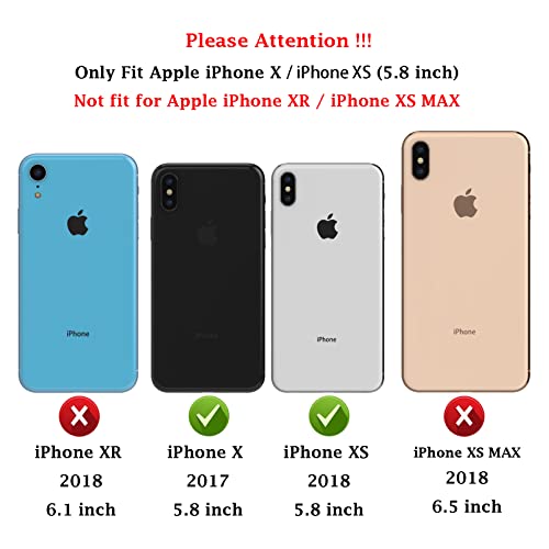 for iPhone X/iPhone Xs Case: Dual Layer Protective Heavy Duty Cell Phone Case Shockproof Rugged Bumper Tough with Screen Protector - Military Grade Drop Tested for Appple iPhone X/iPhone Xs, Green - color: Mint Green (PC) + Mint Green (TPU)