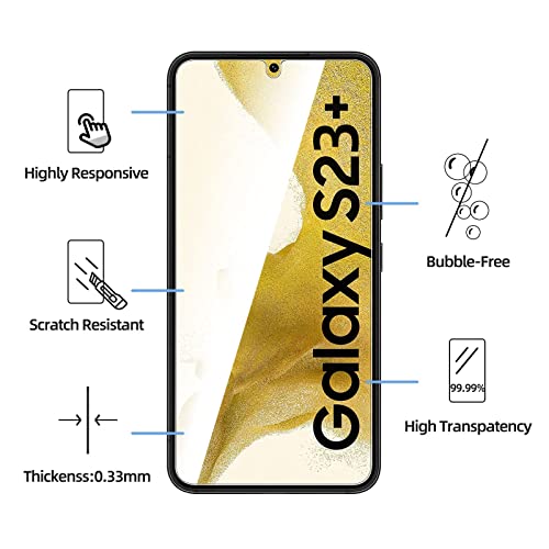 NEW'C for Samsung Galaxy S23+ (S23 Plus) Screen Protector Tempered Glass - size: S23+ 6.6 inches