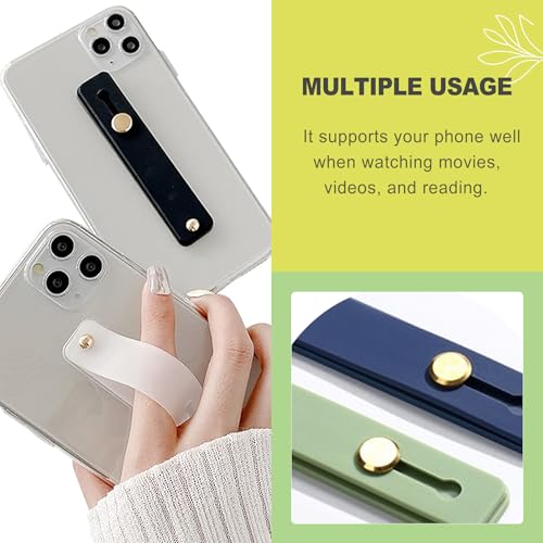 12 Pack Silicone Phone Finger Strap Grip Loop Holder for Universal Cell Phone Cases Adhesive Back One-Hand Operation Mobile Phone Accessory